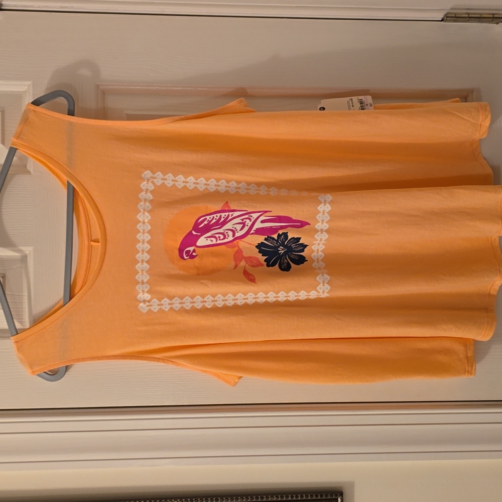 ST. JOHN'S BAY BRAND WOMEN'S PEACH TROPICAL TANK TOP SIZE MEDIUM